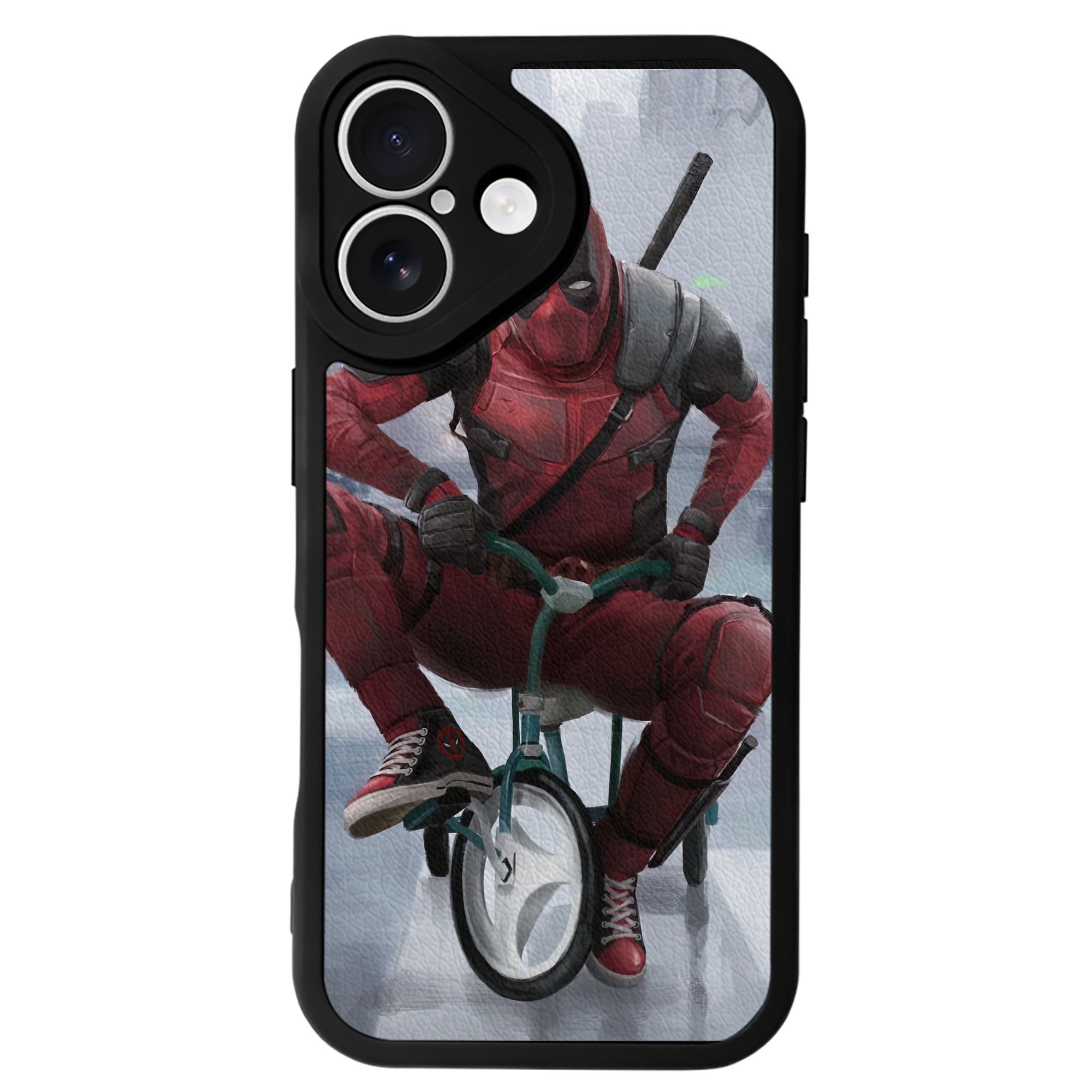（画像用） Deadpool デッドプール 【iPhone 16シリーズ対応】シリコンスマホケース（レザー調） 材質：シリコン